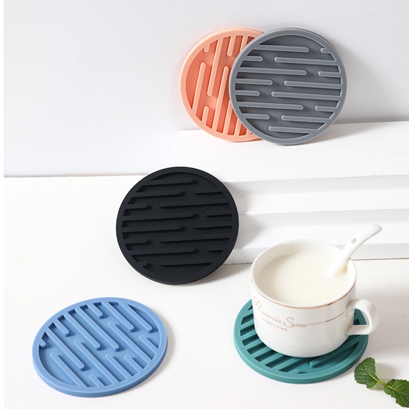 Bases Para Copos De Silicone De 10cm Redondas De Borracha Resistente Ao Calor Chávena De Chá Esteira Café Caneca De Vidro Decoração De Mesa Isolante Copo