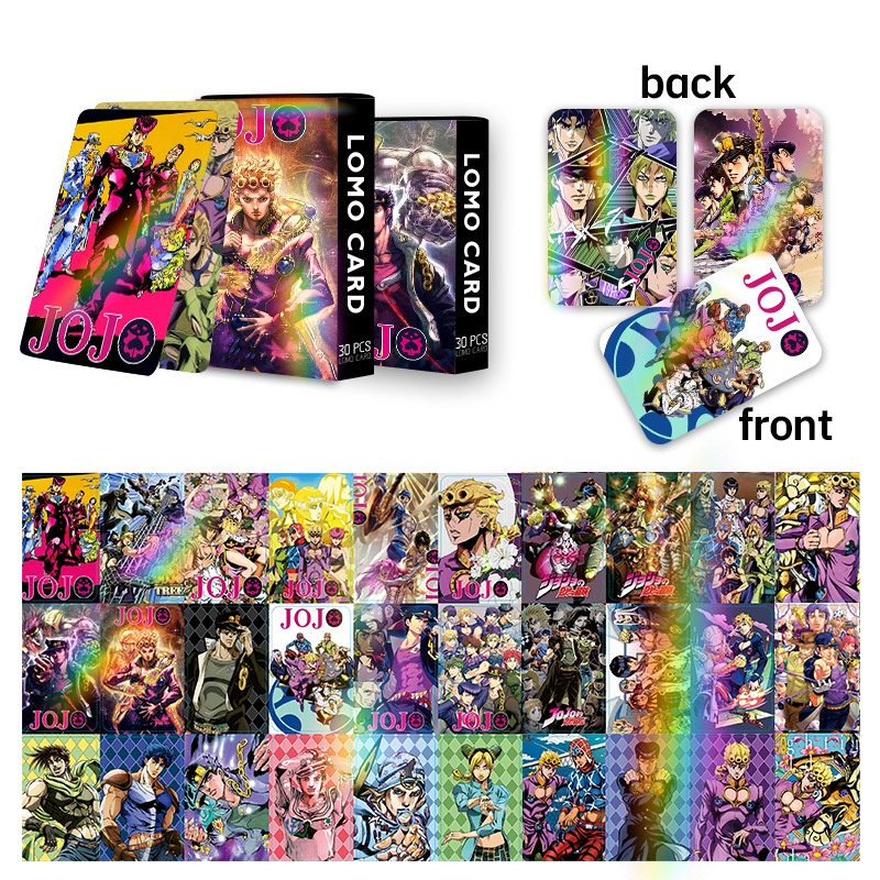 JOJO Flash Laser Lomo Card Impressão Em Cores De Dupla Face JoJo's