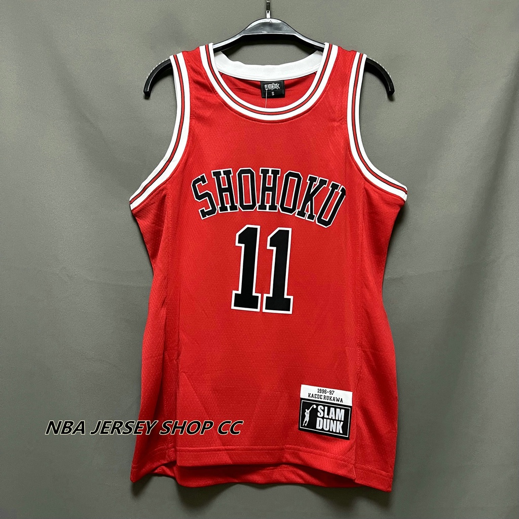 Slam Dunk Shohoku # 11 RUKAWA Jersey Vermelho H Prensado A Calor