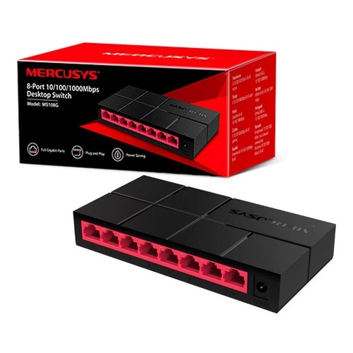 Switch De Mesa Mercusys De 8 Portas 10/100/1000Mb/s - Ms108g