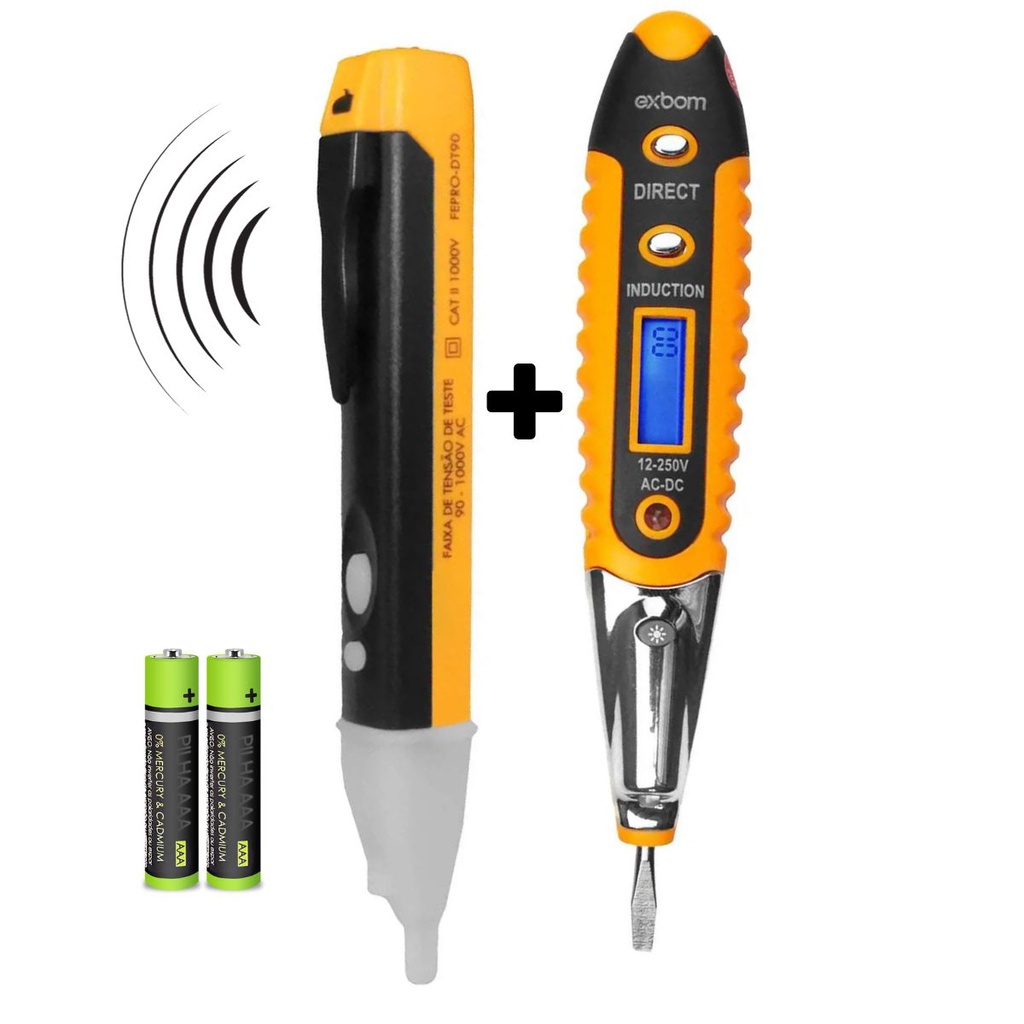 Kit caneta detectora de tens o chave de teste digital de corrente 12v