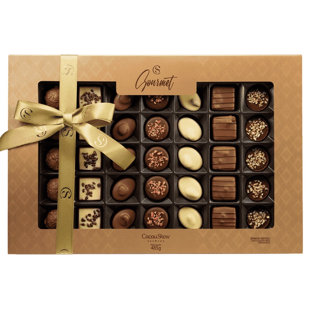 Caixa Cacau Show Bombons Gourmet Delicias 485g Mimo para familiares e ...