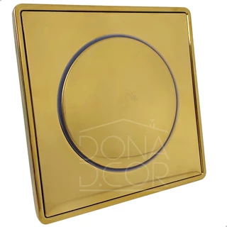 Ralo Click E Porta Grelha Dourado Inox 15x15 Kit Banheiro Caixilho Quadrado Suporte Ralo Inteligente Antiodor 15cm Tampa Caixa Sifonada Gold Brilhoso