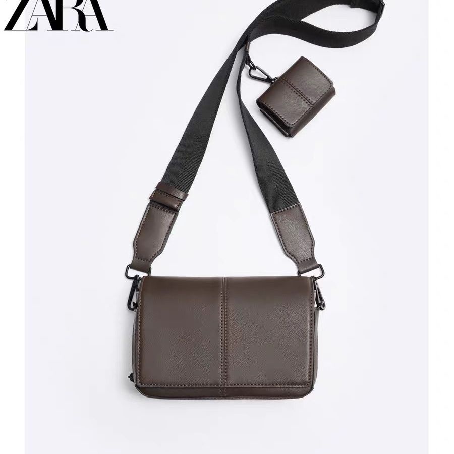 Zara HOME Saco Para Homem Quadrado De Alta Qualidade Couro De Dois Em Um Pequeno Mensageiro