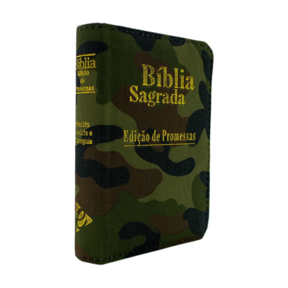 Bíblia Sagrada ARC Pequena Ziper Edição De Promessas Camuflada
