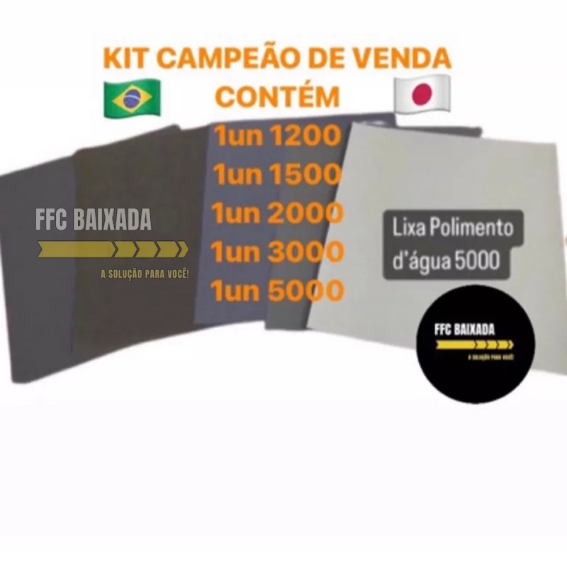 Lixa água kit 5un sendo 1un de cada 1200 1500 2000 3000 5000