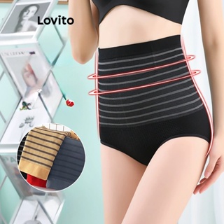 Lovito Shapewear Casual Com Costura Em Tecido Listrado Para Mulheres LNA41184