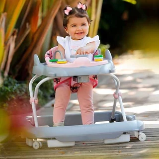Andador Galzerano Torino Infantil Bebê Menina Menino Marrom Rosa