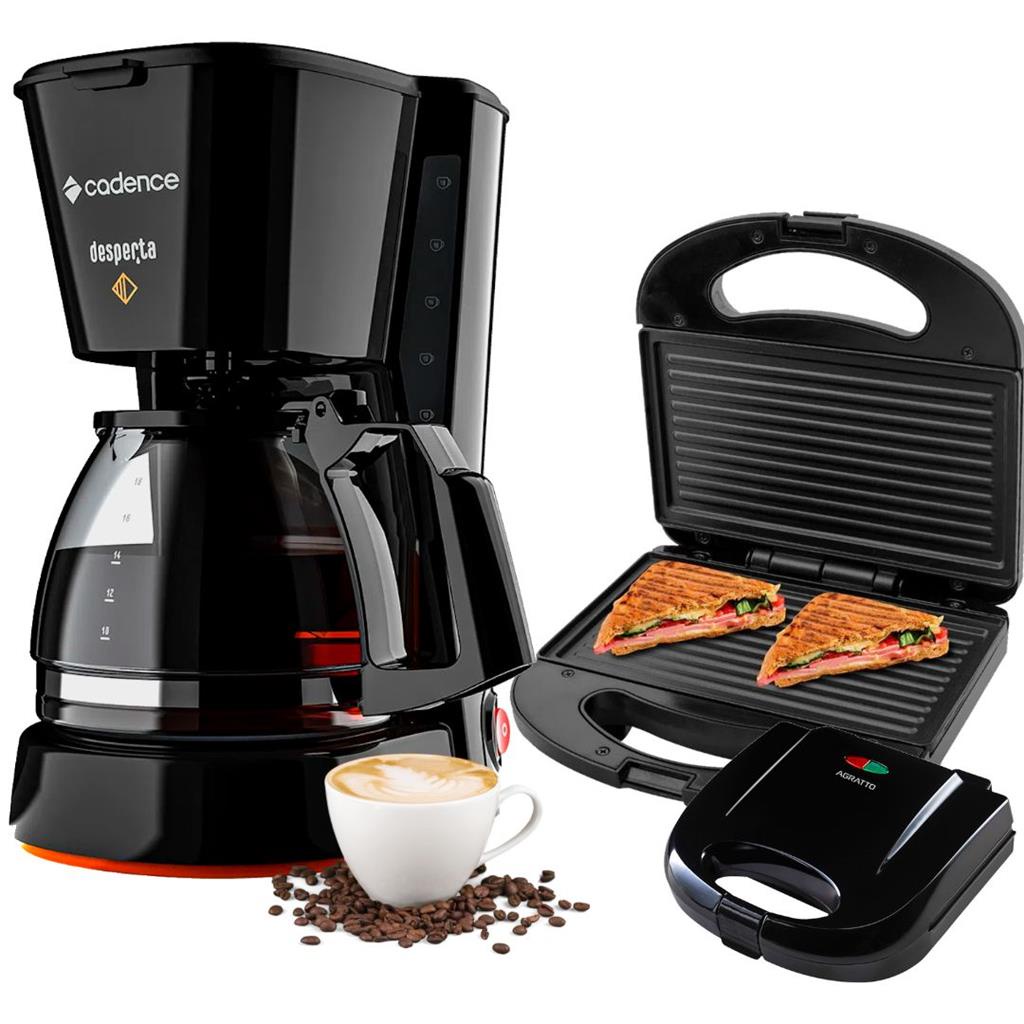 SANDUICHEIRA GRILL E CAFETEIRA ELETRICA SEMI AUTOMATICA KIT | Shopee Brasil