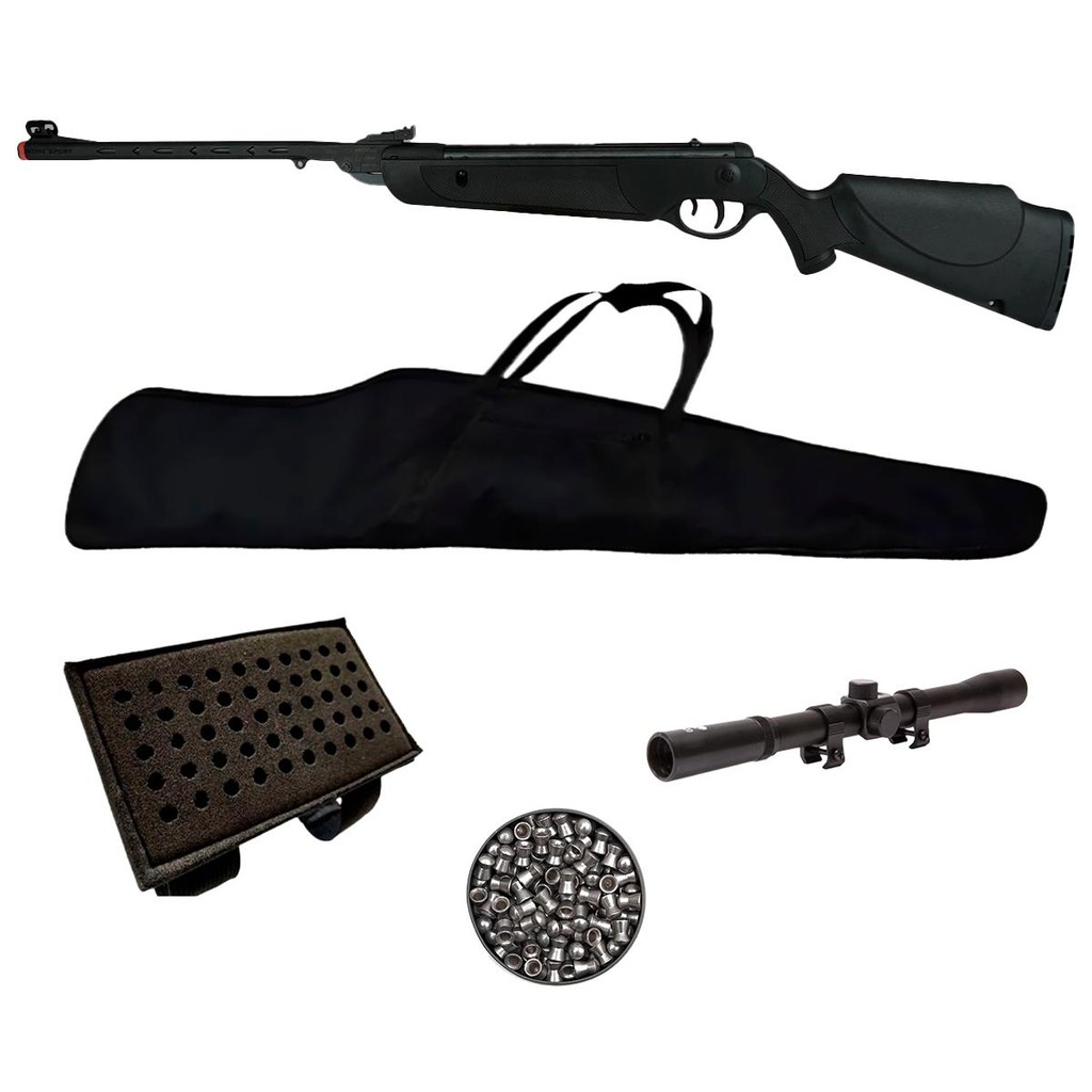 Carabina Pressão Dione Sport 5.5 Nitro Piston 55kg Rossi+ Capa + Luneta ...