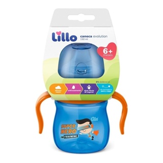 Caneca Lillo Aprendizado com Alça Evolution Bico Silicone Menino 150ml