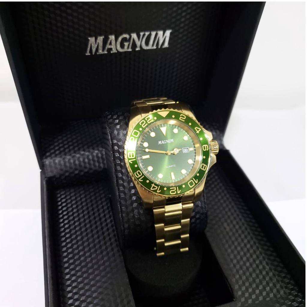 Relógio MAGNUM Automático MA35075G Prata/Verde - Relógio Masculino