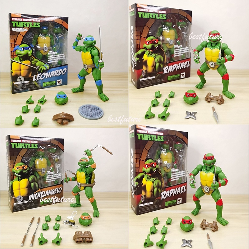 Shf tartaruga ninja leo leonardo rafael michelangelo donatello figura de  ação modelo brinquedos