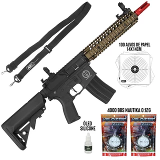 Rifle Elétrico Rossi Ar15 Neptune + BBS 0.12G + Bandoleira