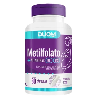 Suplemento Metilfolato Vitaminas B6 e B12 com 30 Cápsulas- Duom em Oferta na Shopee