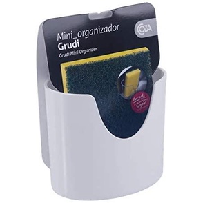 Mini Organizador c/ Ventosa Glass Branco Brinox