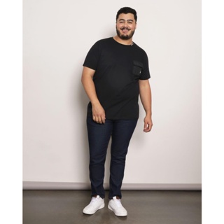 Calça Jeans Plus Size Masculina Reta Azul