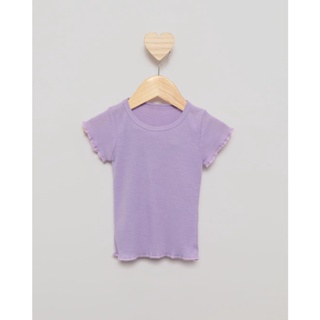Blusa Bebê Canelada Manga Curta Lilás