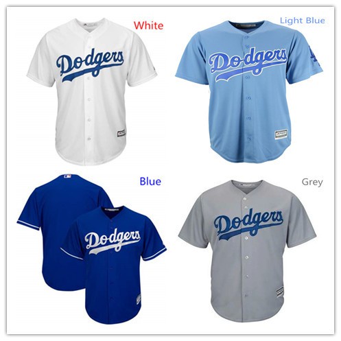 CUSTOM MEN'S Los Angeles Dodgers Royal Grey Black White Fashion Baseball Jersey