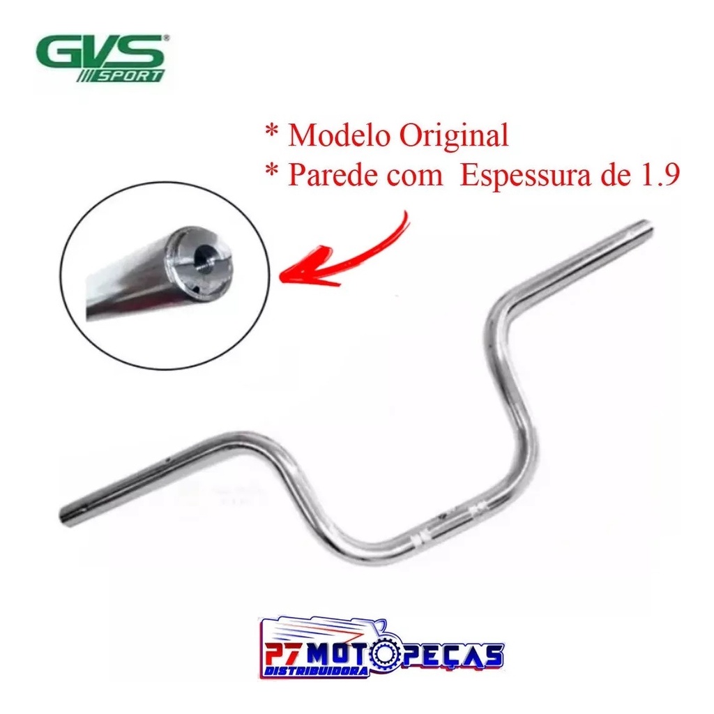 Guidão Moto Cg Cargo 160 2018 Cromado Com Peso Original Gvs