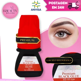 Cola para Alongamento de Cílios Premium Black Glue HS - 10 Type ELITE 3ml