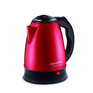 Chaleira Elétrica, Mondial, 2L, Pratic Inox CE-06-R, 1200W, 127V - VERMELHA/PRETA
