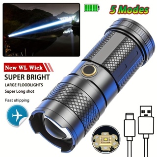 Lanterna Tática USB Recarregável High Lumens Super Brilhante LED