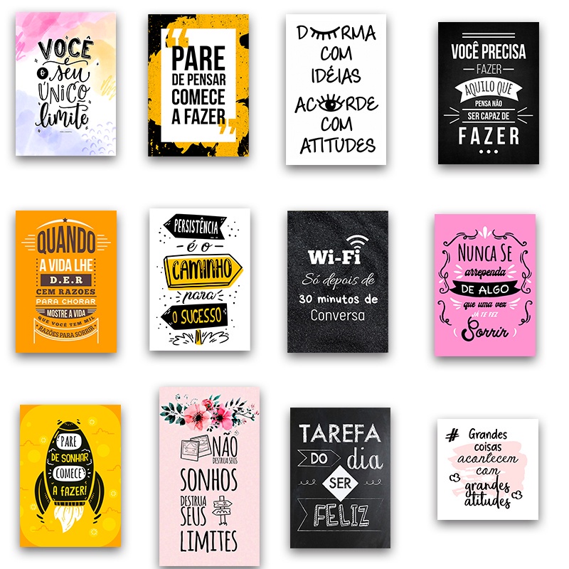 Placa Quadro Decorativo 20x28,5 cm Frases Motivacionais