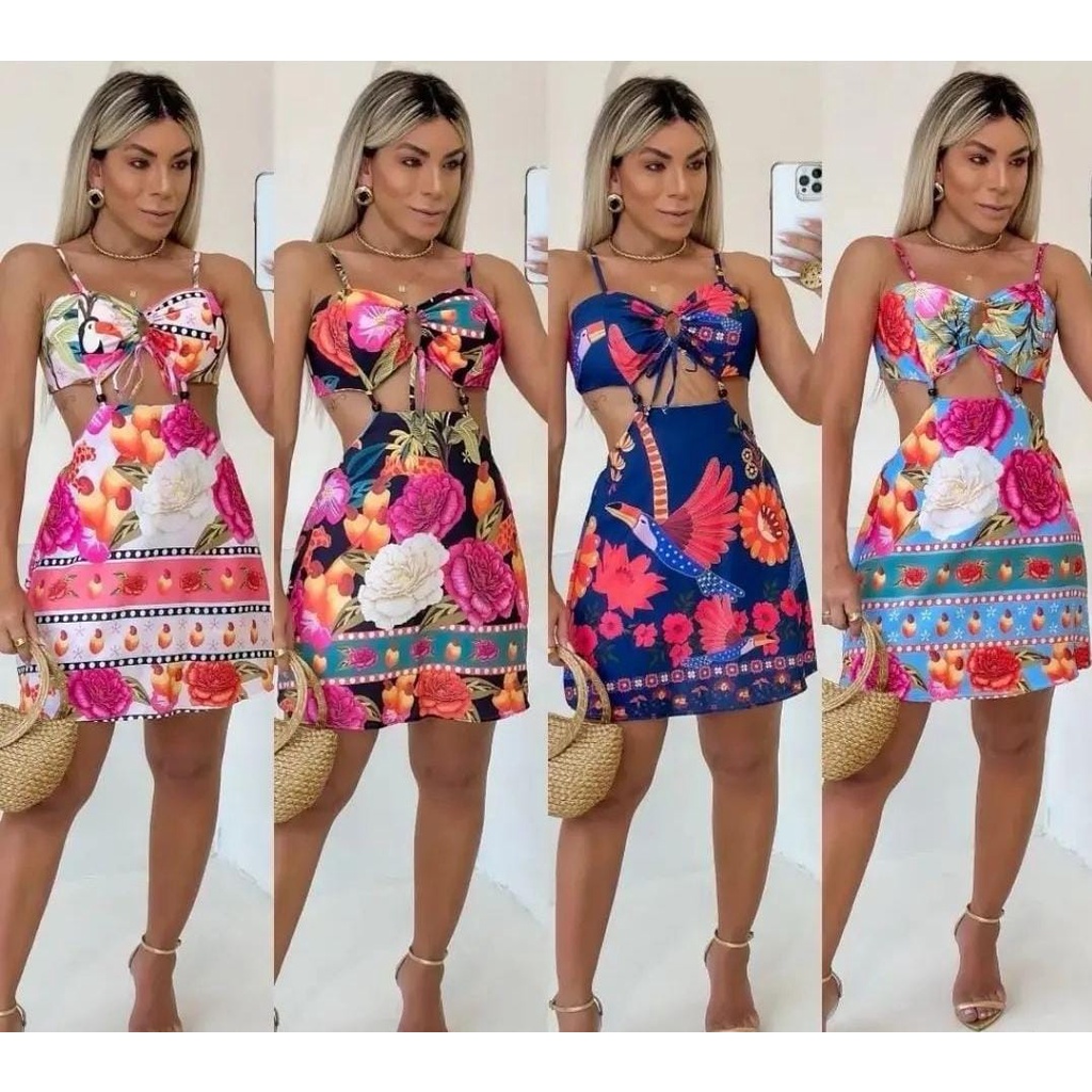 Look para festa tropical hot sale feminino