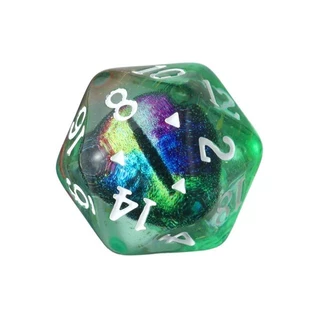 Dado D20 Dragão Olho Que Tudo Vê Verde Colorido