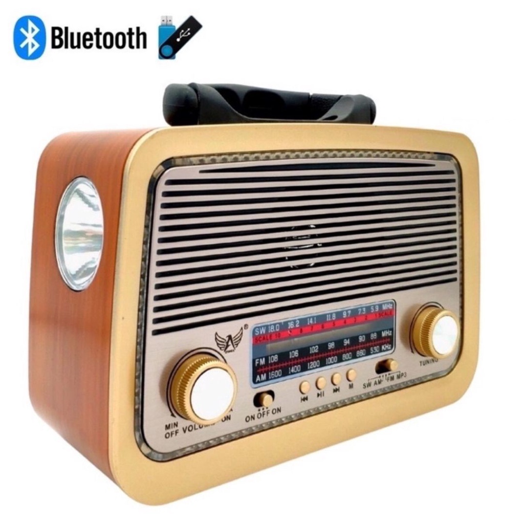 Radio Retro AD-3199 bluetooth ,entrada usb,microsd lanterna e sainda auxiliar