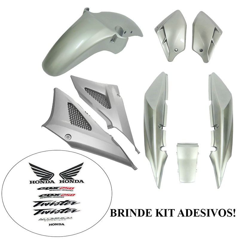 Kit Carenagem Completo com Adesivo Cbx 250 Twister 2001 2002 2003 2004 2005 2006 2007 2008 Sportive