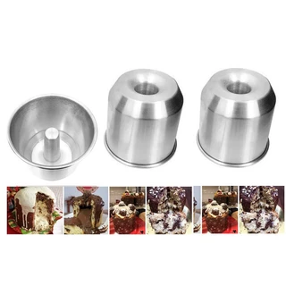 02 Forma Bolo Panetone de Natal/Chocotone em Alumínio (14x13 - 500g) Trufado