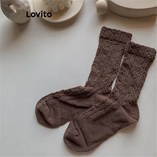 Lovito Meias Casuais Com Padrão Geométrico Para Mulheres LNA41255