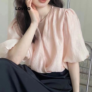 Lovito Blusa Casual De Base Lisa Para Mulheres LNE42138