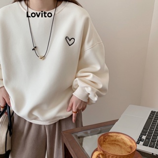 Lovito Moletom Casual Em Forma De Coração Para Mulheres LNA37080 (Damasco)