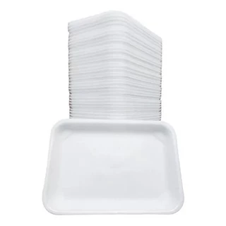 Bandeija Isopor B2 100Unid 21X14Cm Refeiçao Descartavel