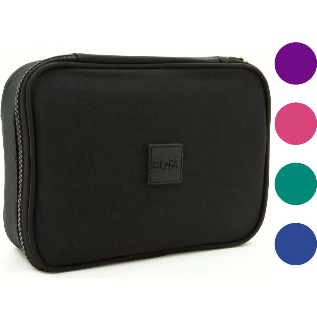 Estojo Escolar Eom Com Divisórias Box Rosa Azul Preto Roxo Grande