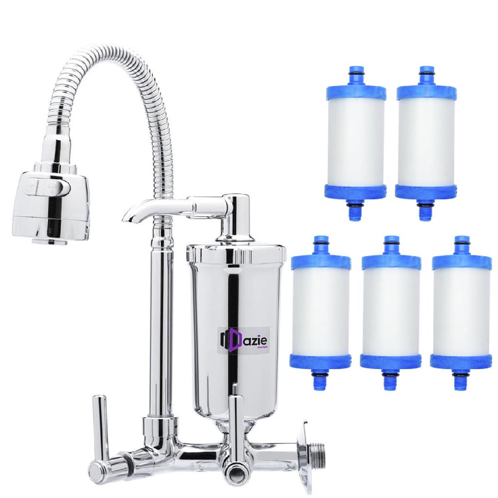 Torneira Com Filtro Cozinha Parede Gourmet + 4 Refil Extra