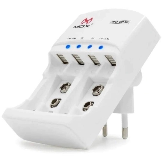 Carregador De Pilha Aa/aaa Bivolt Auto Stop S/ Pilha Mo-cp50 mox