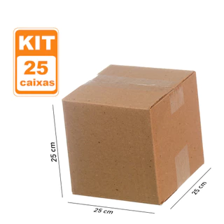 25 Caixas Pequenas Papelão embalagem ecommerce 25x25x25 cm