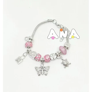 ANA 1108 Pulseira Berloques Prateada Estilo Feminina /Modelo aleatório em Oferta na Shopee
