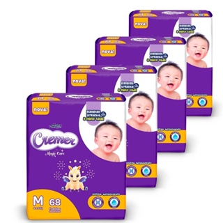 Fralda Descartável Cremer Magic Care Tamanho M - 4 Pacotes com 68 Fraldas - Total 272 Tiras