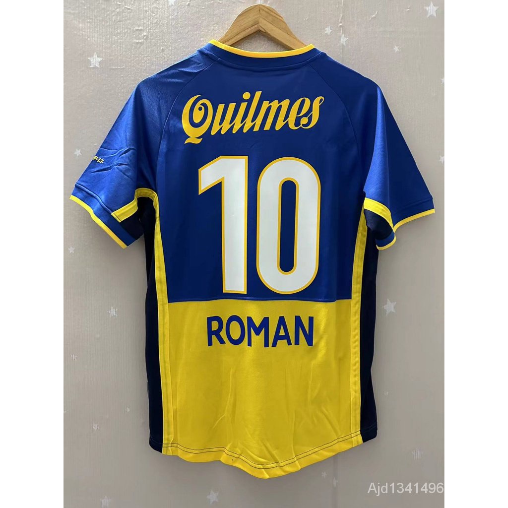 01-02 Boca Juniors RIQUELME ROMAN PALERMO Camiseta Personalizada De Alta Qualidade Para Casa Retro Camisas De Futebol