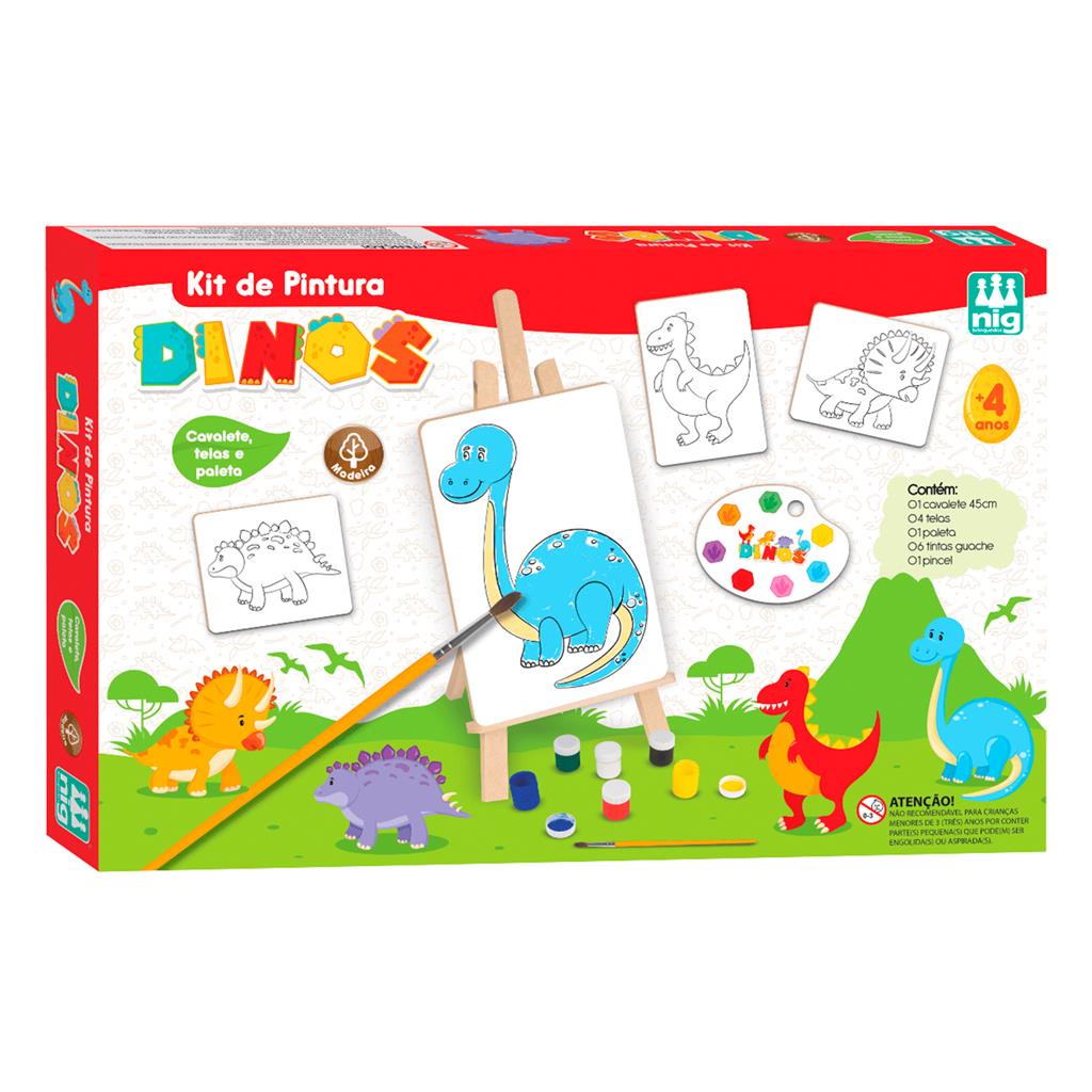 Kit De Montar E Pintar- Dinossauros - Papelão - 201101 - Eu Amo