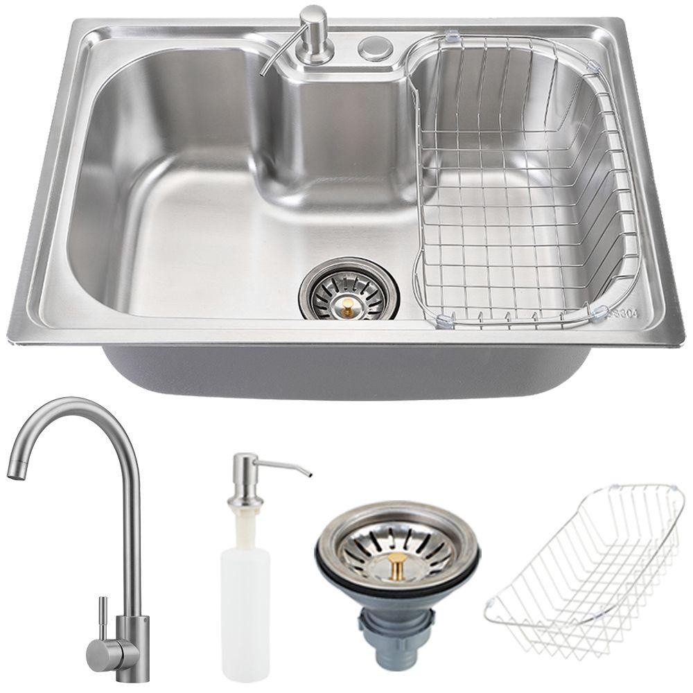 Cuba para cozinha com acessórios carajás e Torneira misturador monocomando gourmet Tocantins Pingoo