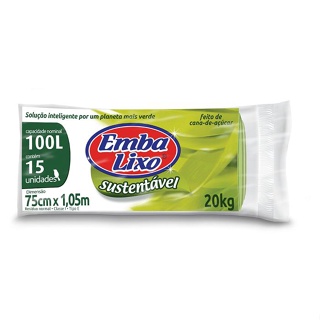 Saco Lixo Embalixo Sustentavel 100L 30 Sacos