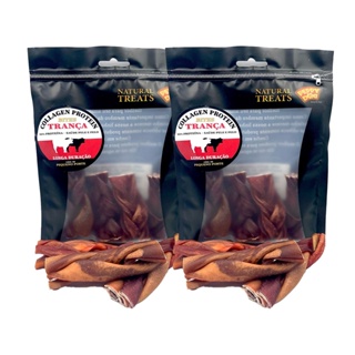 KIT 2 Petisco Natural Para Cães Bites Trança com 4un Mordedor Peppy Dog
