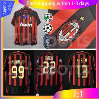 2006/2007 AC milan Camisa De Futebol Retrô 06/07 KAKA 22 Ninho 13 RONALDO 99 V6UK