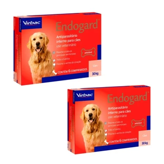 02 Vermífugo Endogard Virbac Cães De 30 Kg Caixa Com 6un em Oferta na Shopee